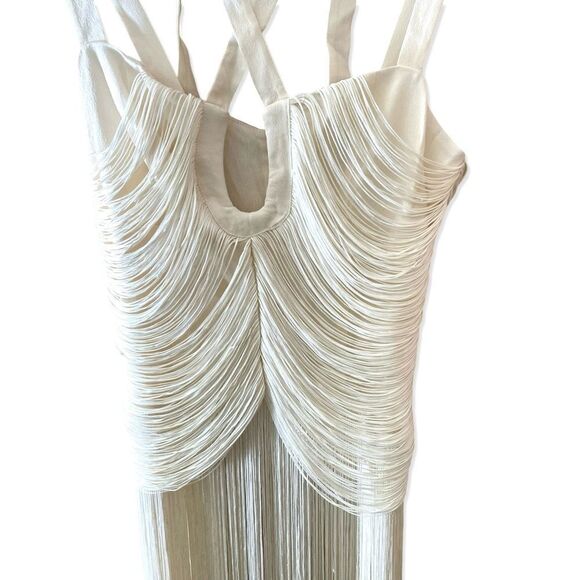 Michael Costello Angelica Fringe Maxi Top x Revolve white dress $228 NWT Sz XXS - Picture 6 of 14